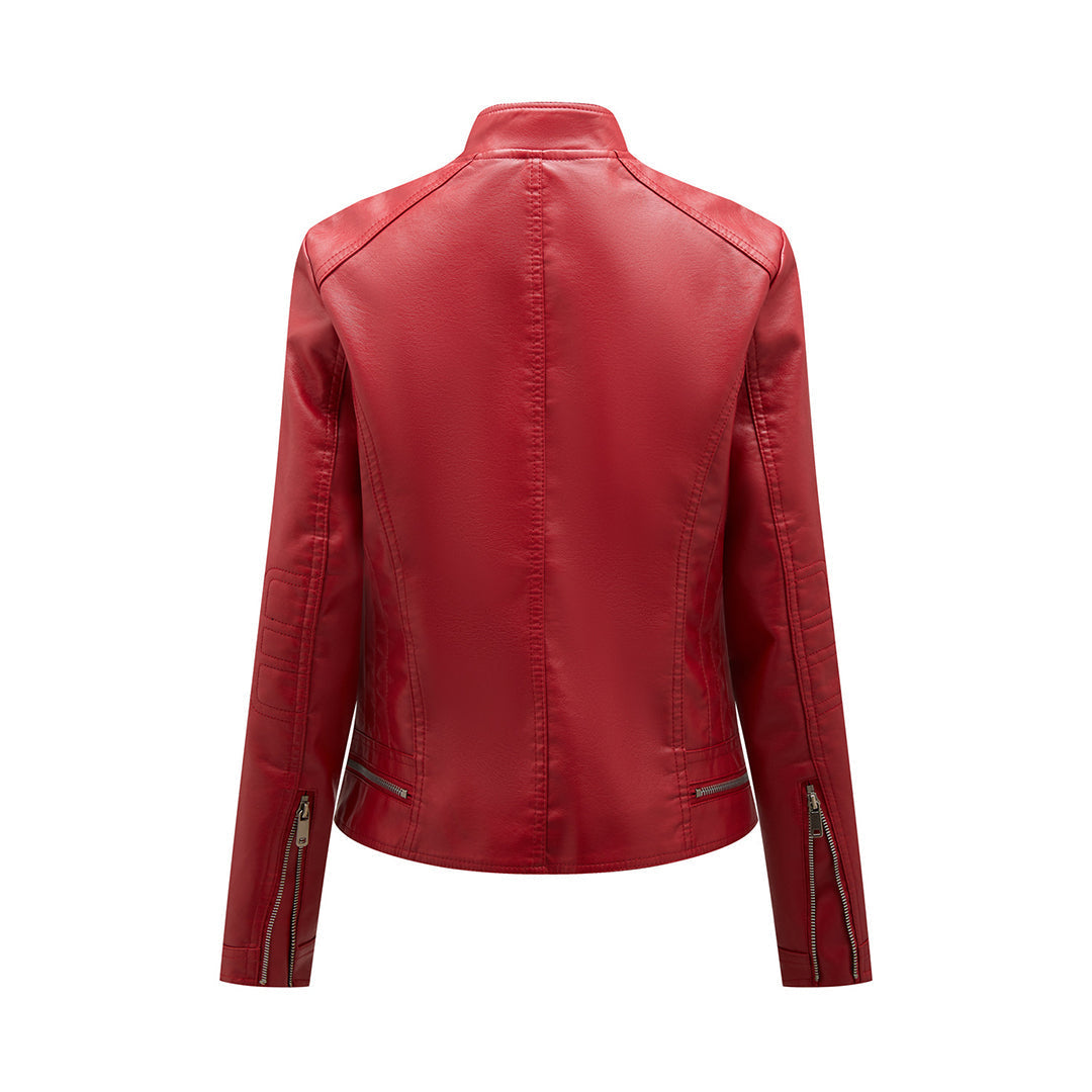 Fleur | Stijlvolle leren jas in de kleur Zwart voor dames in stijl ideaal voor de herfst.
