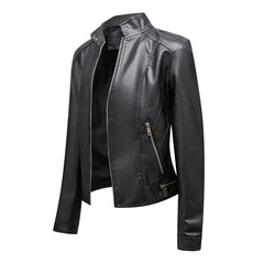 Fleur | Stijlvolle leren jas in de kleur Zwart voor dames in stijl ideaal voor de herfst.