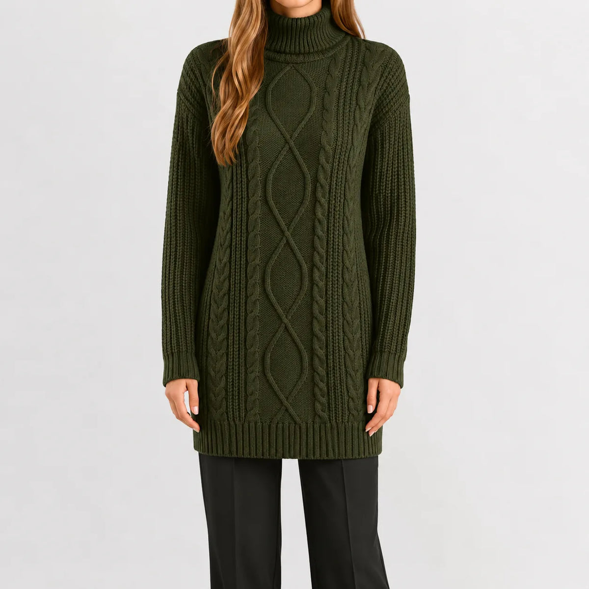 Oversized sweater met turtle neckline