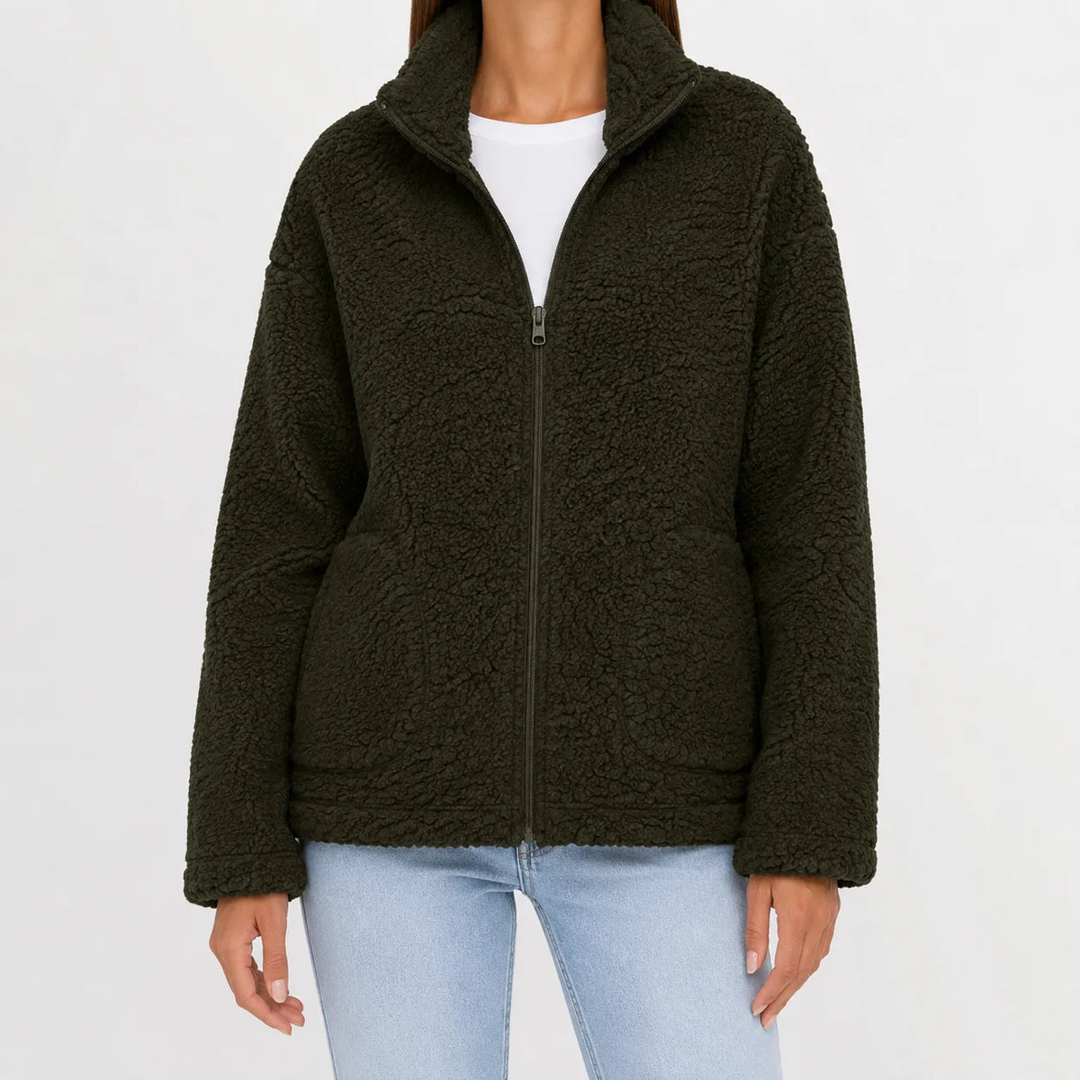 Fleece jacket met rits