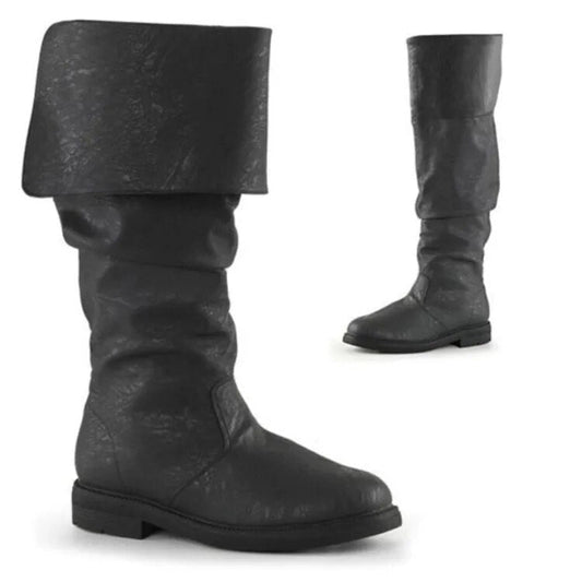 Frederik | Hoge laarzen met denimprint heren in de kleur Zwart voor heren in Heritage stijl ideaal voor de herfst.