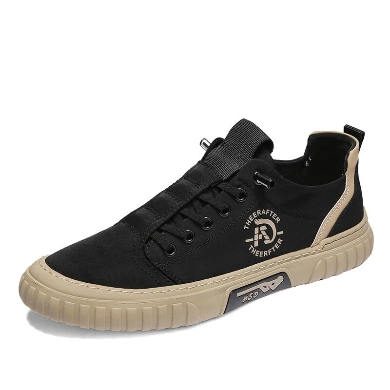 Gaspar | Casual sneakers van ijszijde in de kleur Zwart voor heren in stijl ideaal voor de herfst.