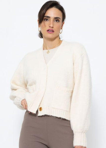 Gemma | Comfortabel damesvest in de kleur Wit voor dames in stijl geschikt voor alle seizoenen.