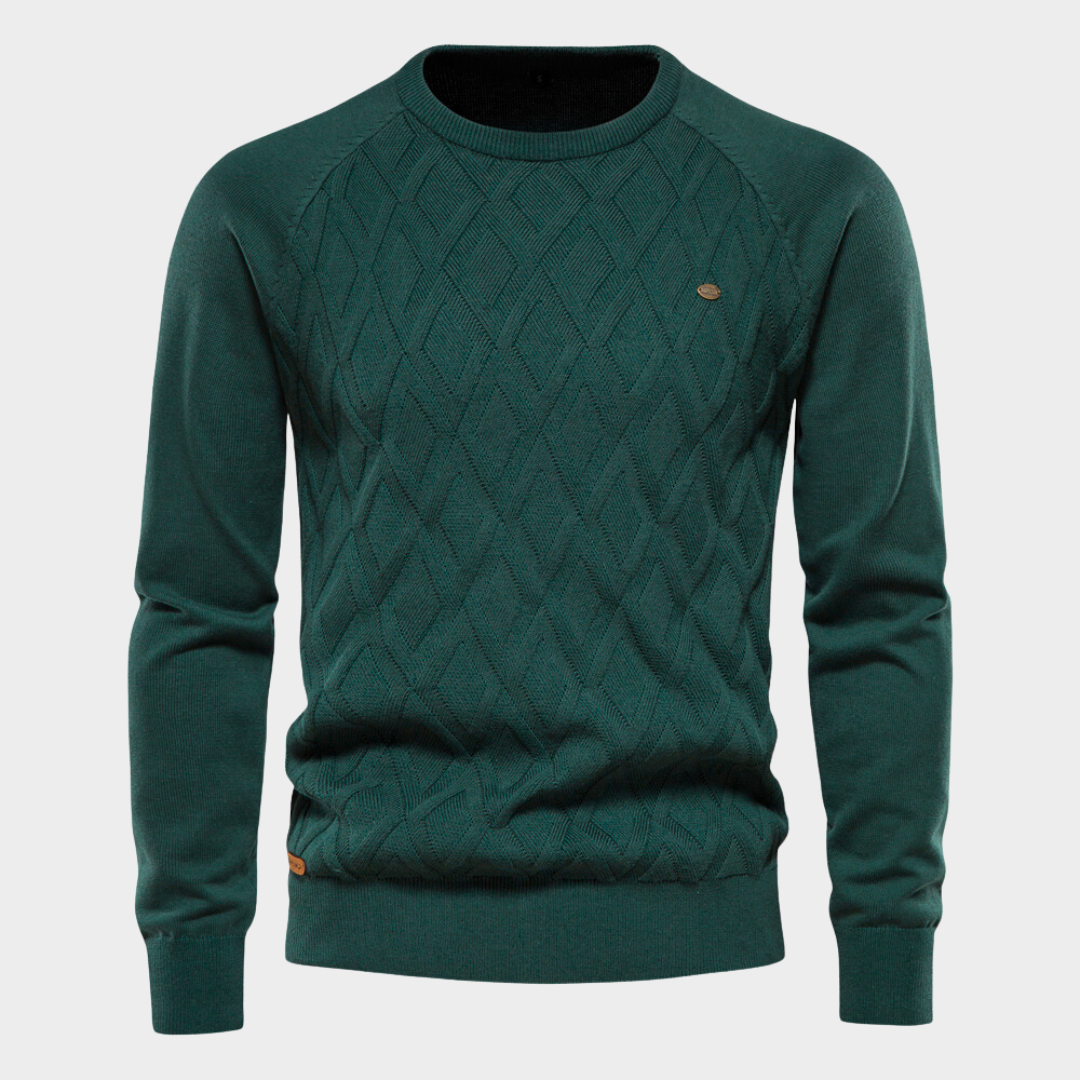 Gio | luxe comfort trui in de kleur Groen voor heren in stijl ideaal voor de winter