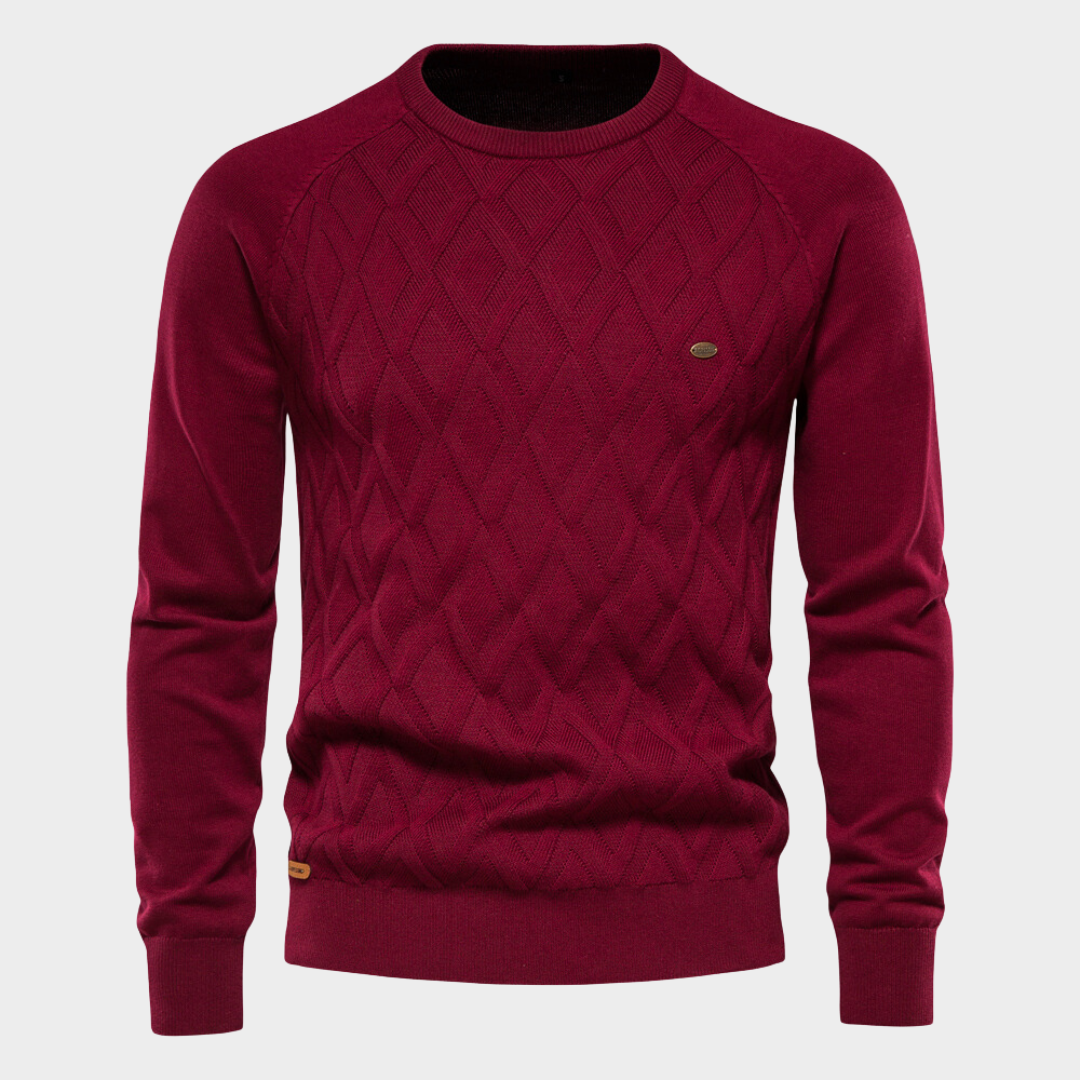Gio | luxe comfort trui in de kleur Rood voor heren in stijl ideaal voor de winter
