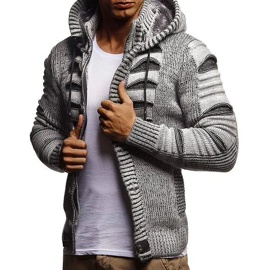 Herman | Gebreide jas in de kleur Grijs voor heren in stijl ideaal voor de herfst.