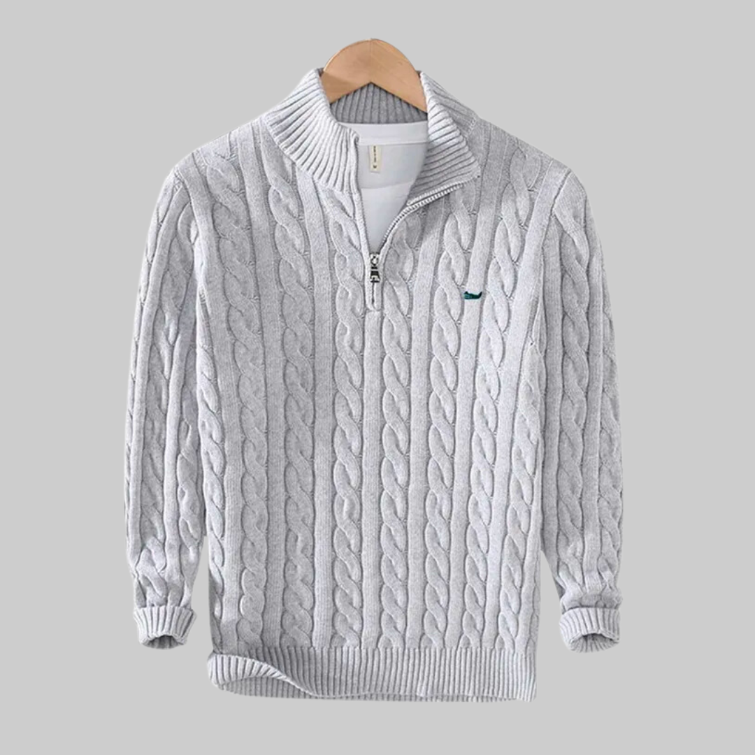 Herman | Nette en casual Herenpolo met rits in de kleur Grijs voor heren in stijl geschikt voor alle seizoenen.