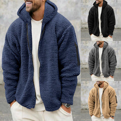 Hermy | Zachte fleecejack in de kleur Zwart voor heren in Lounge stijl ideaal voor de winter