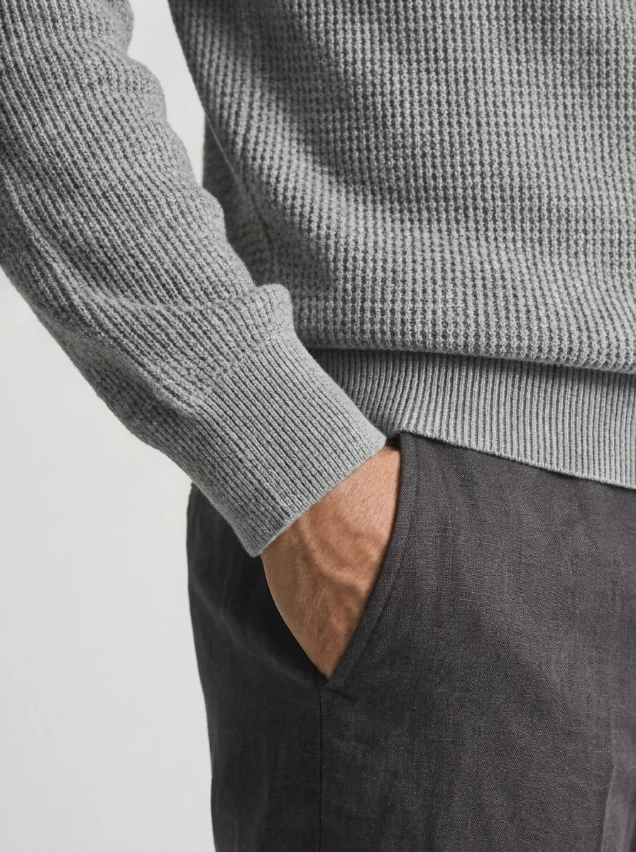 Slim fit pullover met V-neck