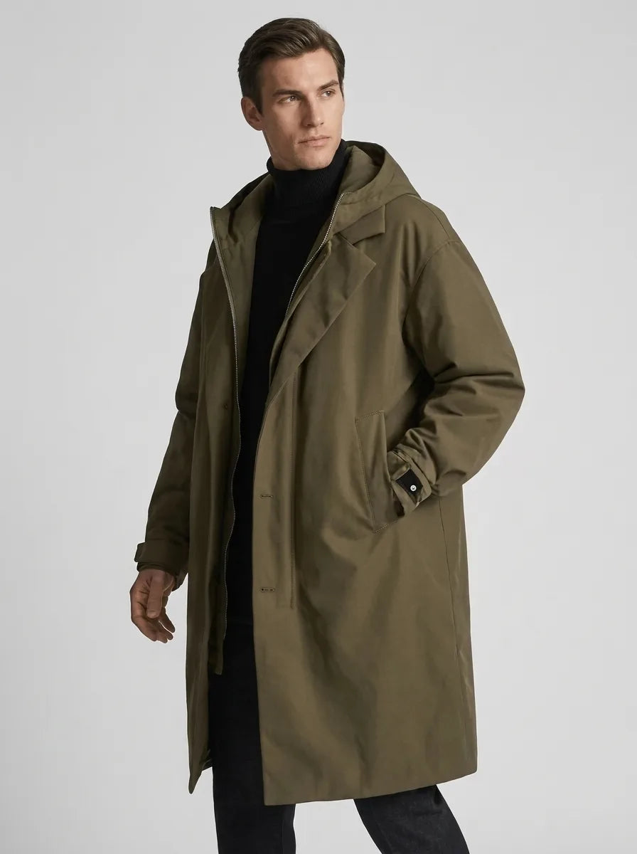 Oversized trenchcoat met capuchon