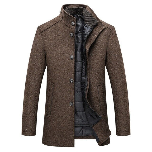 Hugo | Single-breasted thick wool coat afbeelding 2