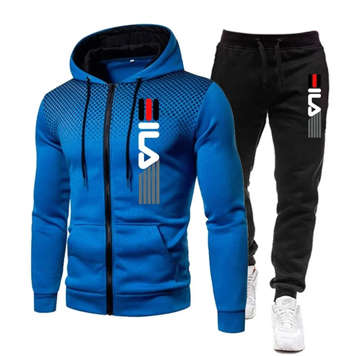 Ila | Sportieve tracksuit set in de kleur Blauw voor heren in stijl ideaal voor de winter
