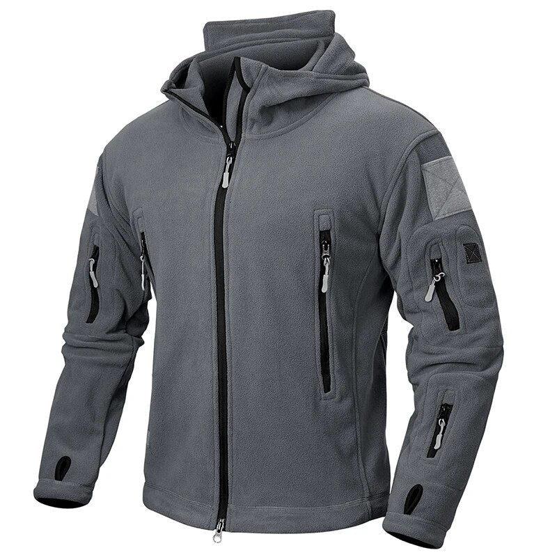 Ivan | Tactische fleece herenjas in de kleur Donkergrijs voor heren in Outdoor stijl ideaal voor de herfst.