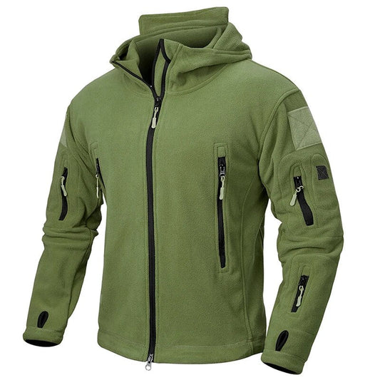 Ivan | Tactische fleece herenjas in de kleur Groen voor heren in Outdoor stijl ideaal voor de herfst.