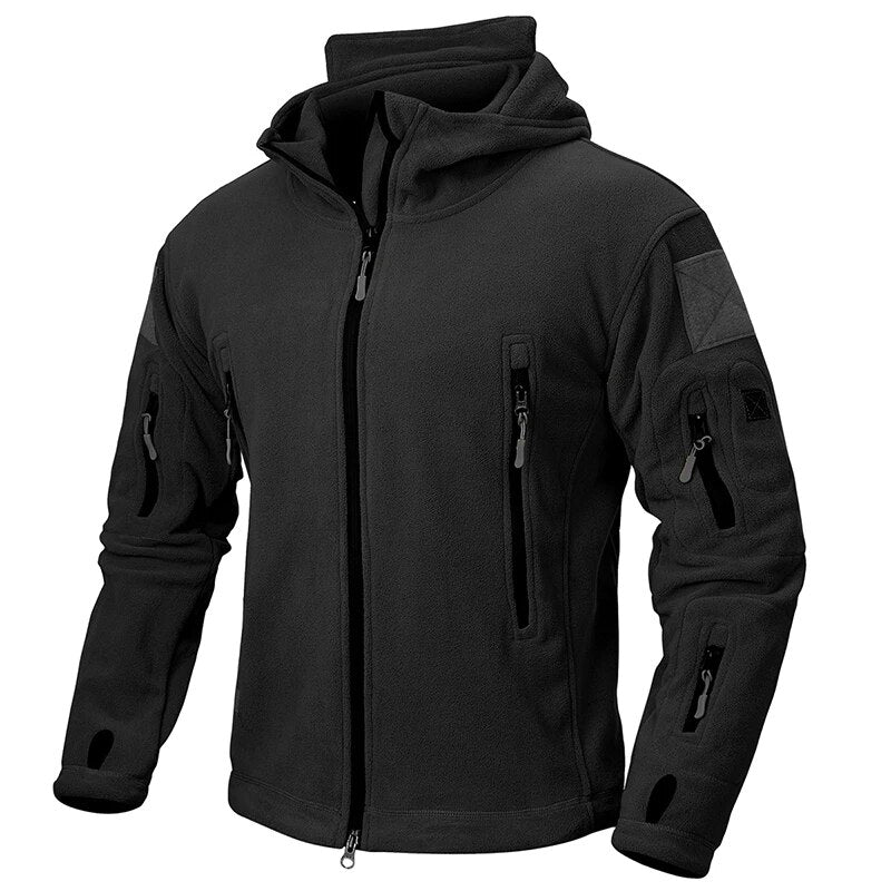 Ivan | Tactische fleece herenjas in de kleur Zwart voor heren in Outdoor stijl ideaal voor de herfst.