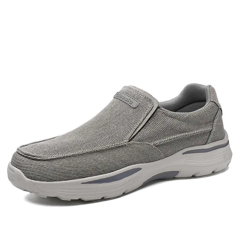Jaco | Canvas herenloafers in de kleur Grijs voor heren in Smart-casual stijl ideaal voor de herfst.