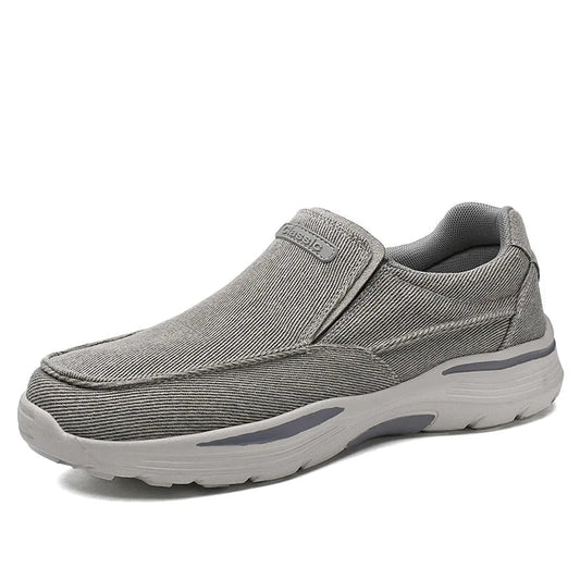 Jaco | Canvas herenloafers in de kleur Grijs voor heren in Smart-casual stijl ideaal voor de herfst.