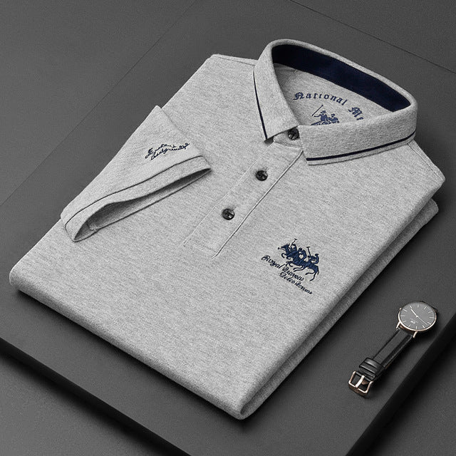 James | Trendy heren polo in Dutch in de kleur Grijs voor heren in Smart-casual stijl geschikt voor alle seizoenen.