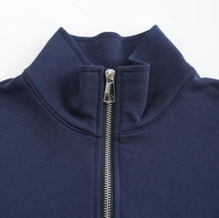 Jan | Katoenen vest met rits in de kleur Blauw voor heren in Smart-casual stijl geschikt voor alle seizoenen.