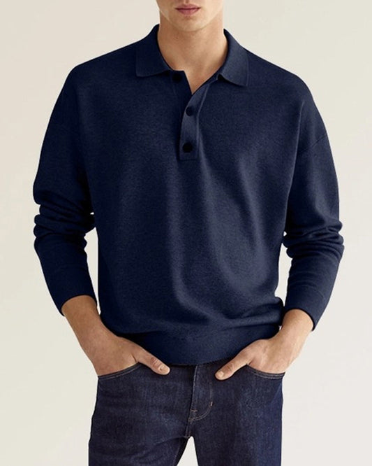 Jantje | Herenoverhemd met lange mouwen en knoopsluiting in de kleur Donkerblauw voor heren in stijl ideaal voor de herfst.
