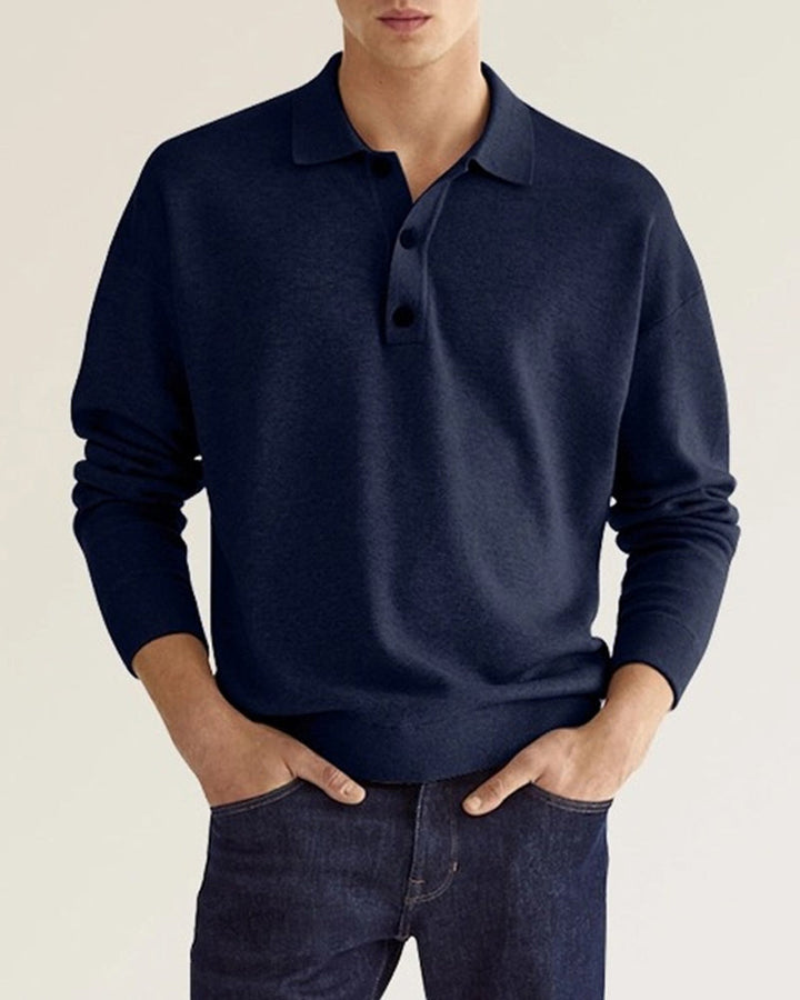 Jantje | Herenoverhemd met lange mouwen en knoopsluiting in de kleur Donkerblauw voor heren in stijl ideaal voor de herfst.