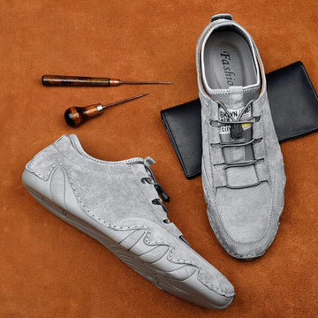 Jasper | Echte leren heren loafers voor mannen in de kleur Lichtgrijs voor heren in Smart-casual stijl ideaal voor de herfst.