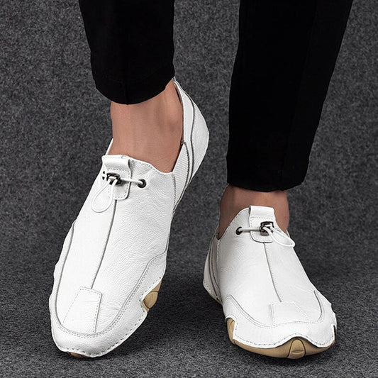 Jasper | Echte leren heren loafers voor mannen in de kleur Wit voor heren in Smart-casual stijl ideaal voor de herfst.