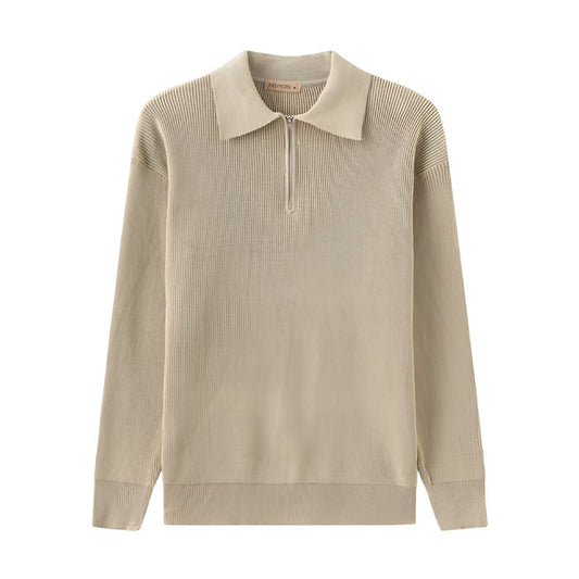 Jasper | Halve rits trui in de kleur Beige voor heren in stijl ideaal voor de winter