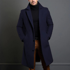 Jasper | Wollen herenjas van hoge kwaliteit in de kleur Blauw voor heren in Heritage stijl ideaal voor de winter