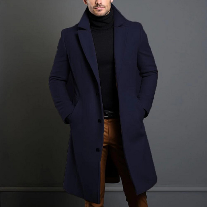 Jasper | Wollen herenjas van hoge kwaliteit in de kleur Blauw voor heren in Heritage stijl ideaal voor de winter