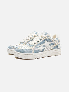Joep | Robuuste heren sneakers met sterren in de kleur Blauw voor heren in Casual stijl geschikt voor alle seizoenen.