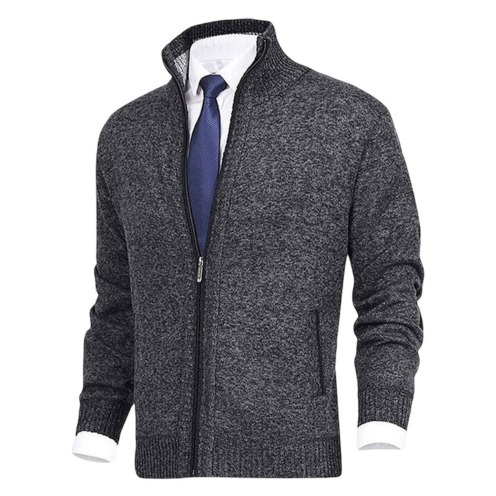 John | Elegant heren vest met rits, kraag en zakken in de kleur Beige voor heren in stijl ideaal voor de herfst.
