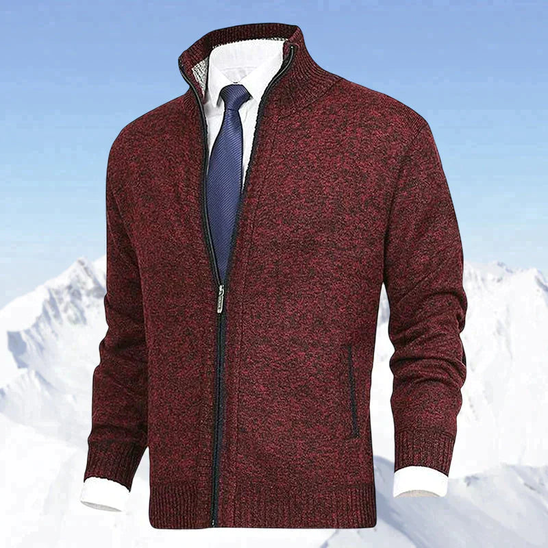 John | Elegant heren vest met rits, kraag en zakken in de kleur Donkerrood voor heren in stijl ideaal voor de herfst.