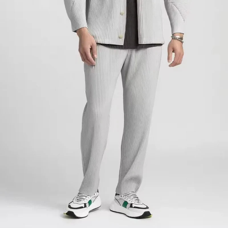 Jørgen | Geribbelde katoenen pantalon in de kleur Grijs voor heren in Streetwear stijl geschikt voor alle seizoenen.