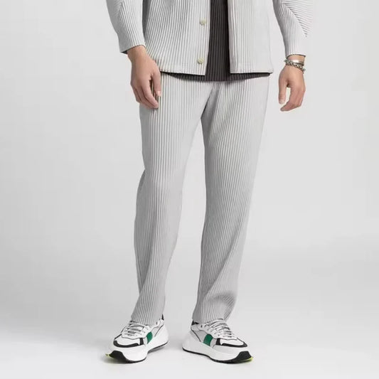 Jørgen | Geribbelde katoenen pantalon in de kleur Grijs voor heren in Streetwear stijl geschikt voor alle seizoenen.