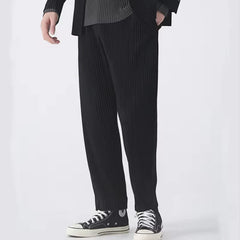 Jørgen | Geribbelde katoenen pantalon in de kleur Zwart voor heren in Streetwear stijl geschikt voor alle seizoenen.