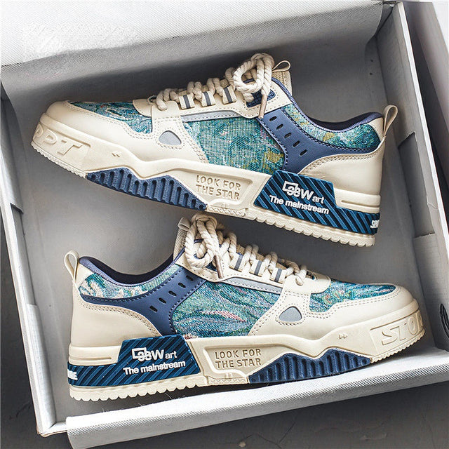 Jules | Casual olieverfsneakers in de kleur Blauw voor heren in stijl geschikt voor alle seizoenen.