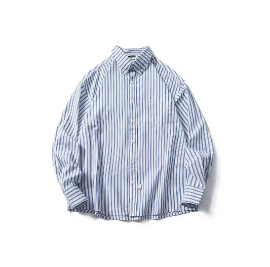 Jules | Gestreept shirt in de kleur Lichtblauw voor in stijl ideaal voor de herfst.