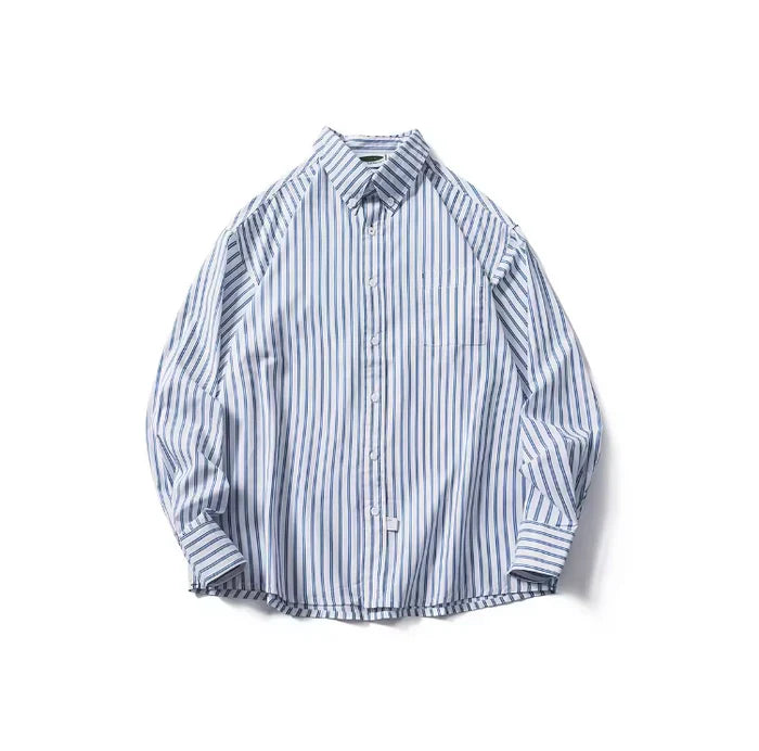 Jules | Gestreept shirt in de kleur Lichtblauw voor in stijl ideaal voor de herfst.