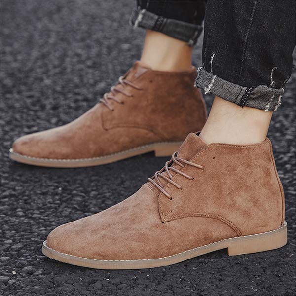 Jurre | Heren veter enkelboots in de kleur Khaki voor heren in stijl ideaal voor de herfst.