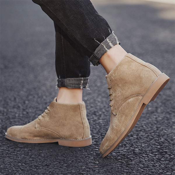Jurre | Heren veter enkelboots in de kleur Khaki voor heren in stijl ideaal voor de herfst.