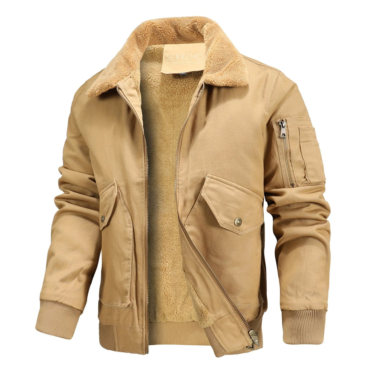 Bomberjack met shearling kraag