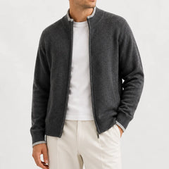 Zip-up trui met gebreide textuur