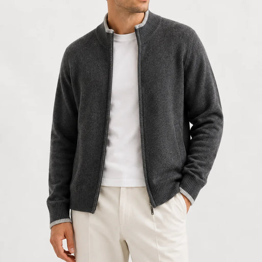 Zip-up trui met gebreide textuur