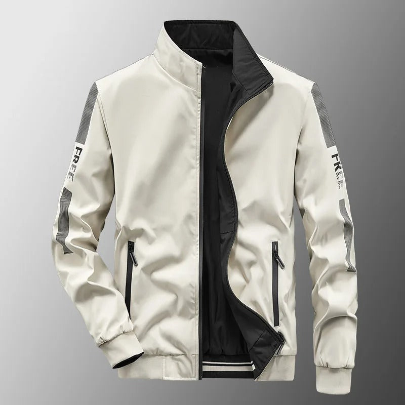 Lars | Omkeerbare waterdichte heren zomerjas in de kleur Wit voor heren in Outdoor stijl ideaal voor de lente.
