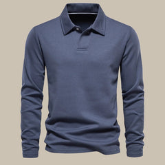 Stijlvolle lange mouw polo voor heren, ontworpen met aandacht voor detail voor een tijdloze uitstraling, ultiem comfort en veelzijdigheid. Perfect om je uitstraling te versterken.