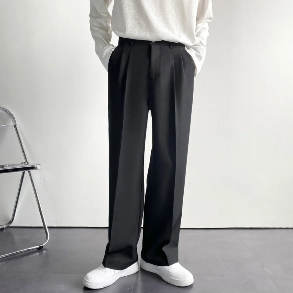 Lars | Stijlvolle Paris pantalon in de kleur Zwart voor heren in Formal stijl geschikt voor alle seizoenen.