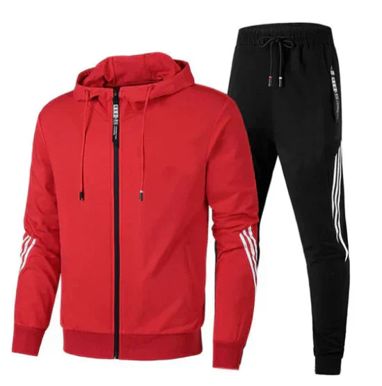 Lars | Trainingspak voor heren in de kleur Rood voor heren in stijl geschikt voor alle seizoenen.