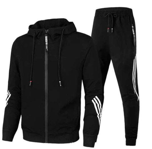 Lars | Trainingspak voor heren in de kleur Zwart voor heren in stijl geschikt voor alle seizoenen.