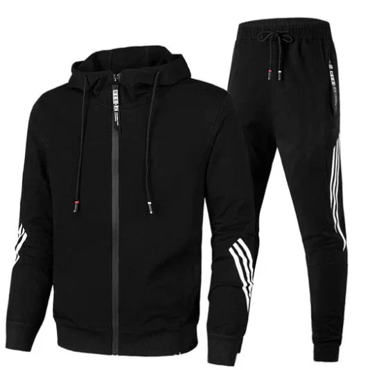 Lars | Trainingspak voor heren in de kleur Zwart voor heren in stijl geschikt voor alle seizoenen.
